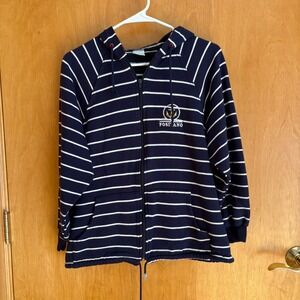 La Costiera Italia Positano Nautical Striped Full Zip Hoodie Jacket Womens Small